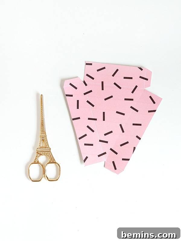 Cutting out the pie box pieces