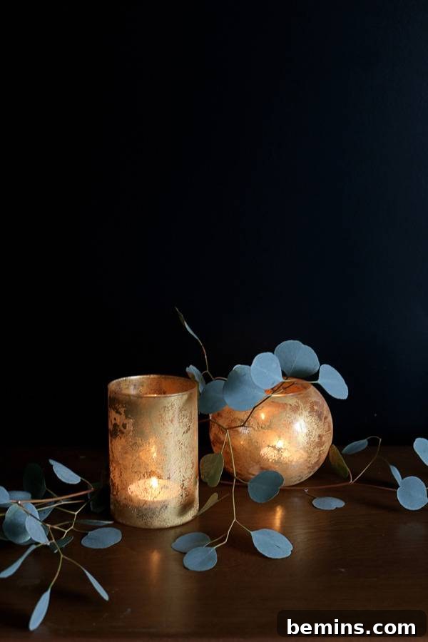 DIY Faux Mercury Glass Vases: Grouping of Vases