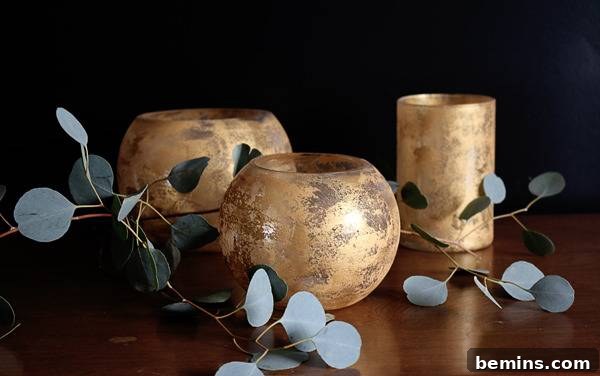 DIY Faux Mercury Glass Vases: Vases Arranged as a Centerpiece