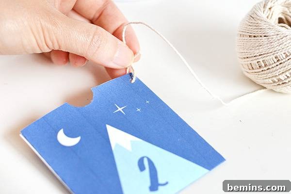 Printable mountain advent calendar