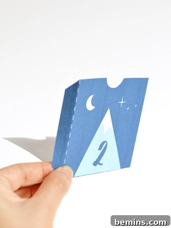 Printable mountain advent calendar
