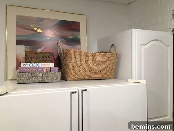 After: A Clean and Organized Fridge Top