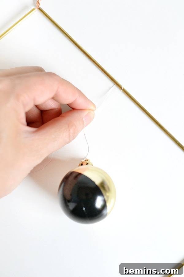 Attaching Baubles with String