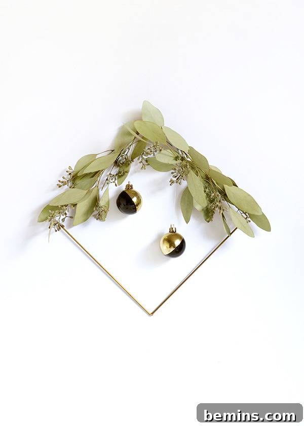 Finished Minimal Holiday Wreath