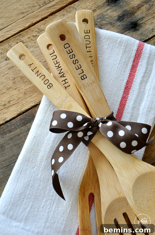 Hand-Stamped Wooden Utensils