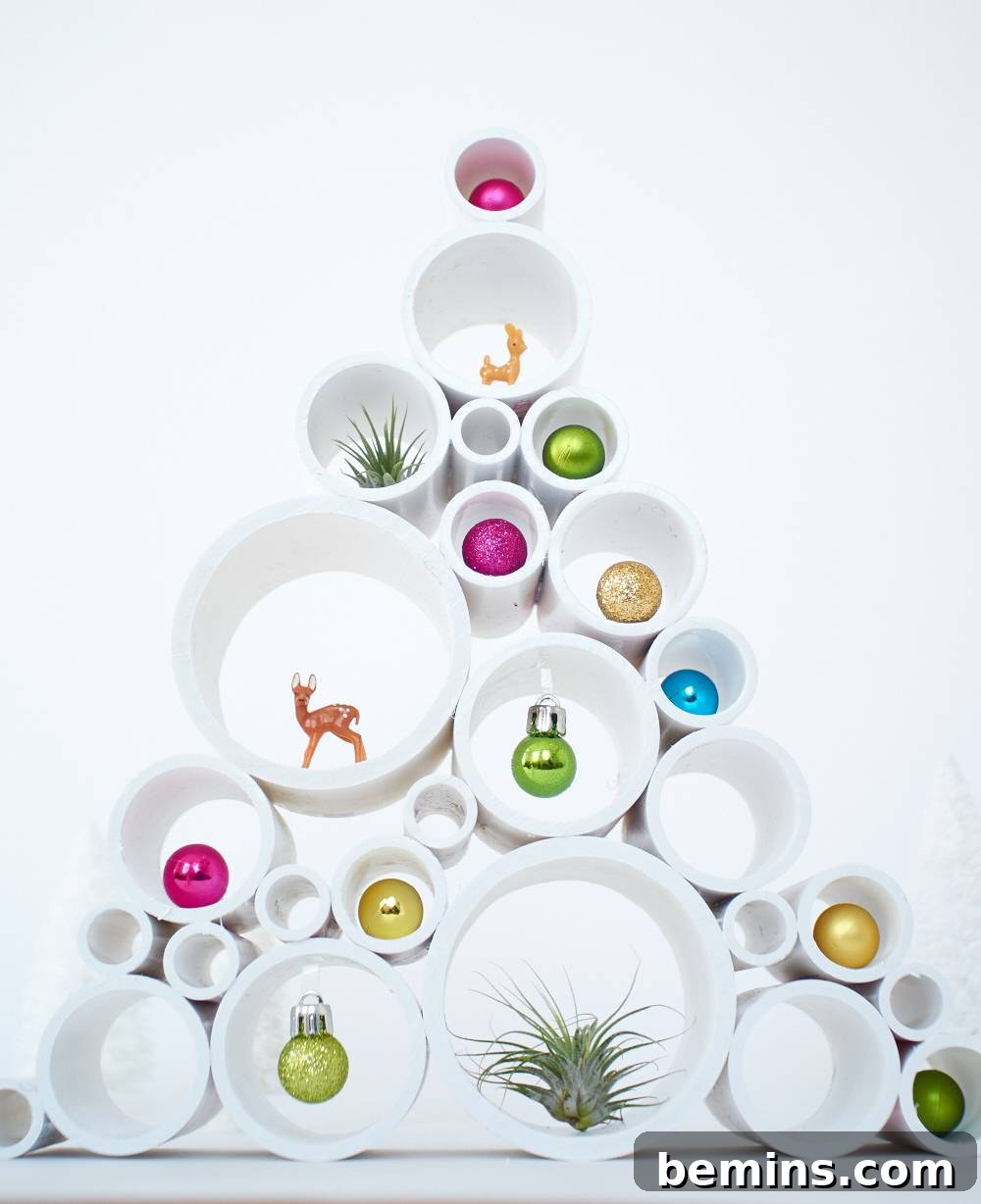 PVC tree with ornaments