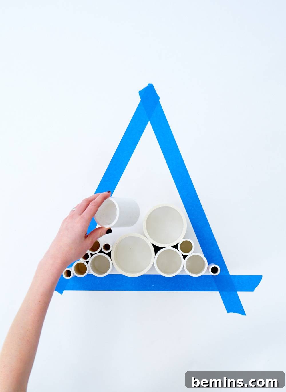 Arranging PVC pipes within the template