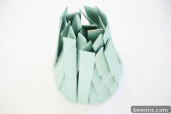 A homemade tabletop Christmas tree is displayed.
