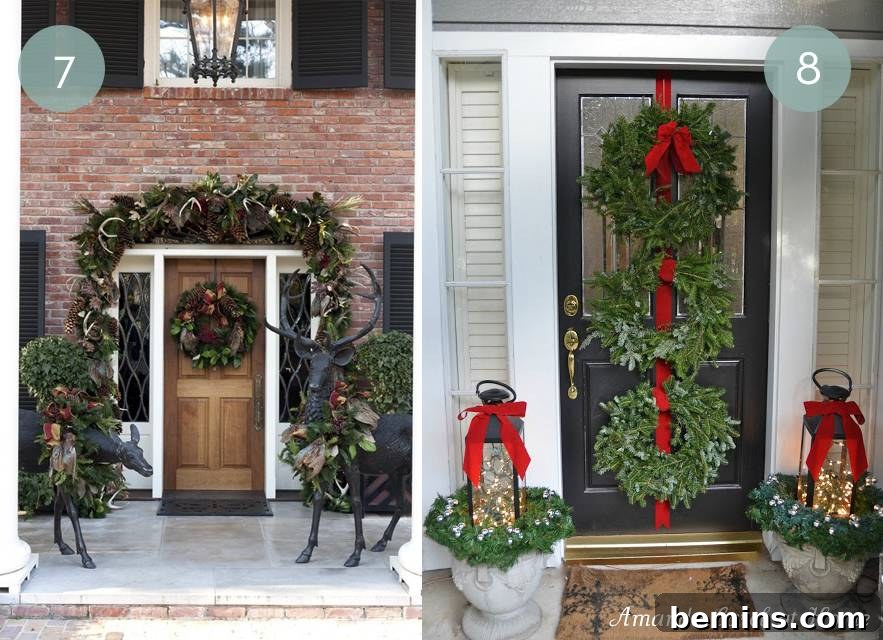 Stunning Winter Porch: 10 Decorating Ideas 6 Woodland-themed winter porch decor with cast iron animals