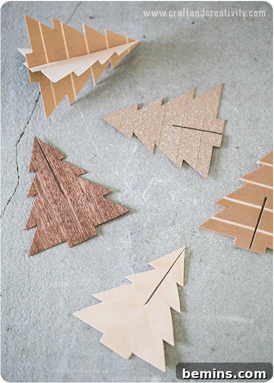 Wood Veneer & Washi Tape Trees