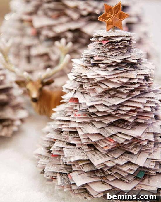 Shimmering Stacked Paper Trees