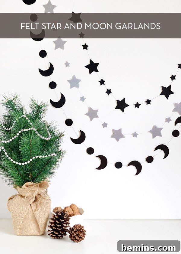 DIY Felt Star and Moon Garlands: A Simple and Festive Craft Project
