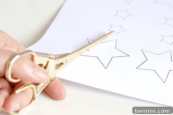 Tracing Star and Moon Templates onto Felt for DIY Garland