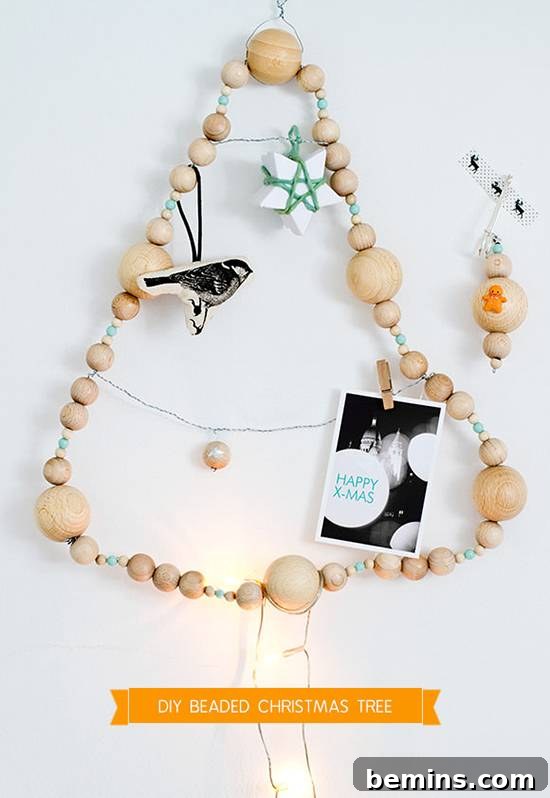 Budget-Friendly Christmas Trees: 11 Creative Alternatives 8 DIY Minimal Christmas Tree with Beads