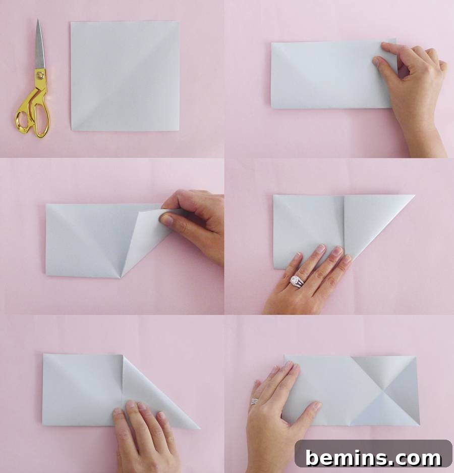 Folding a sheet of paper to create an origami star