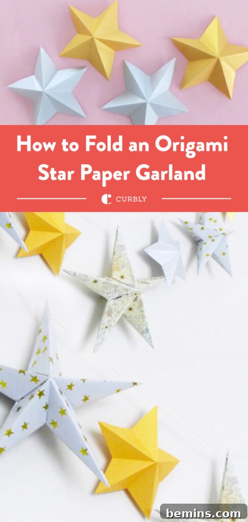 Origami star used as a festive decoration