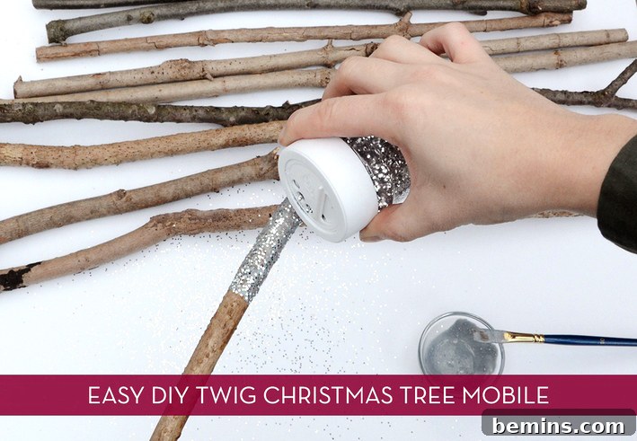 Hanging Twig Christmas Tree: A Beautiful DIY Decoration