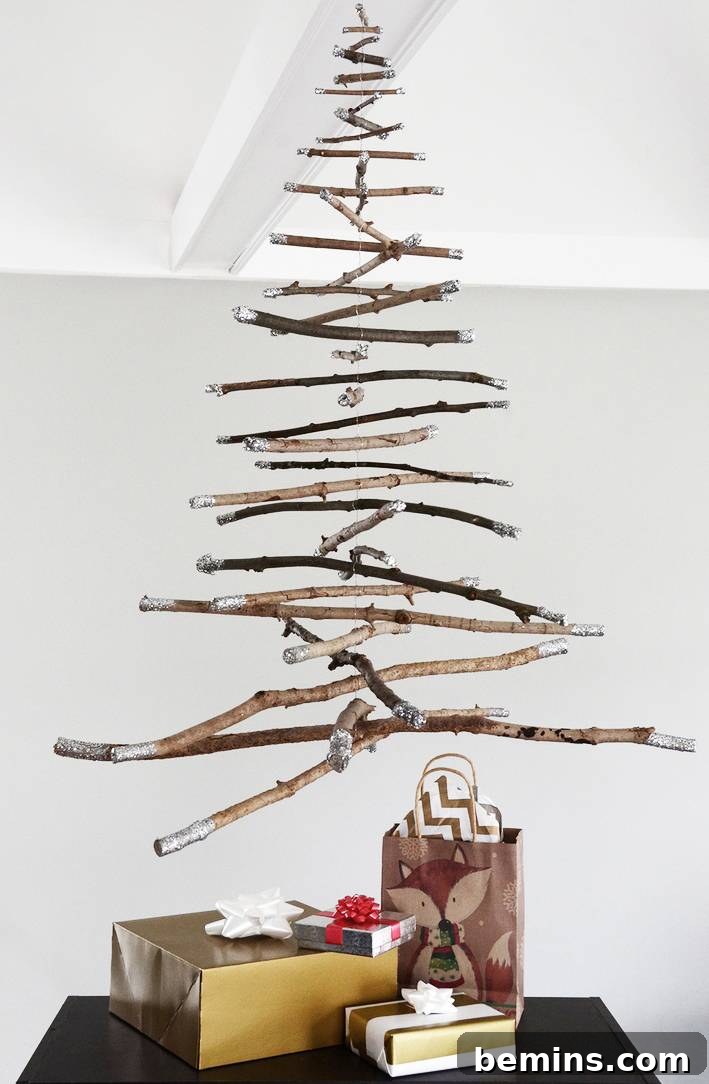 Rustic Hanging Twig Christmas Tree: A Budget-Friendly DIY Project