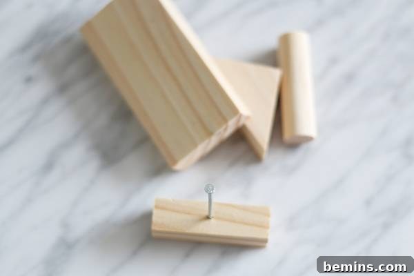 Crafting Contemporary Wire Tabletop Trees 4 Creating Pilot Hole in Wooden Blocks