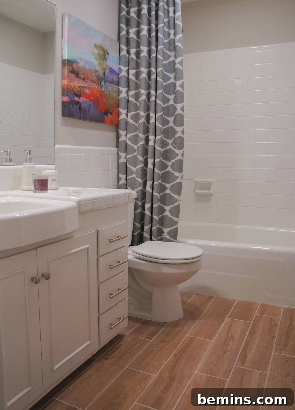 Refinished Tile Bathroom Makeover