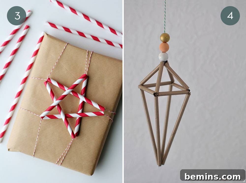 Geometric Paper Straw Bunting DIY