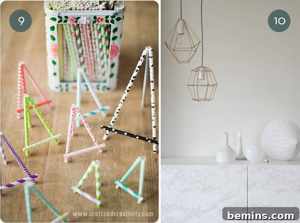 DIY Paper Flowers with Paper Straw Stems