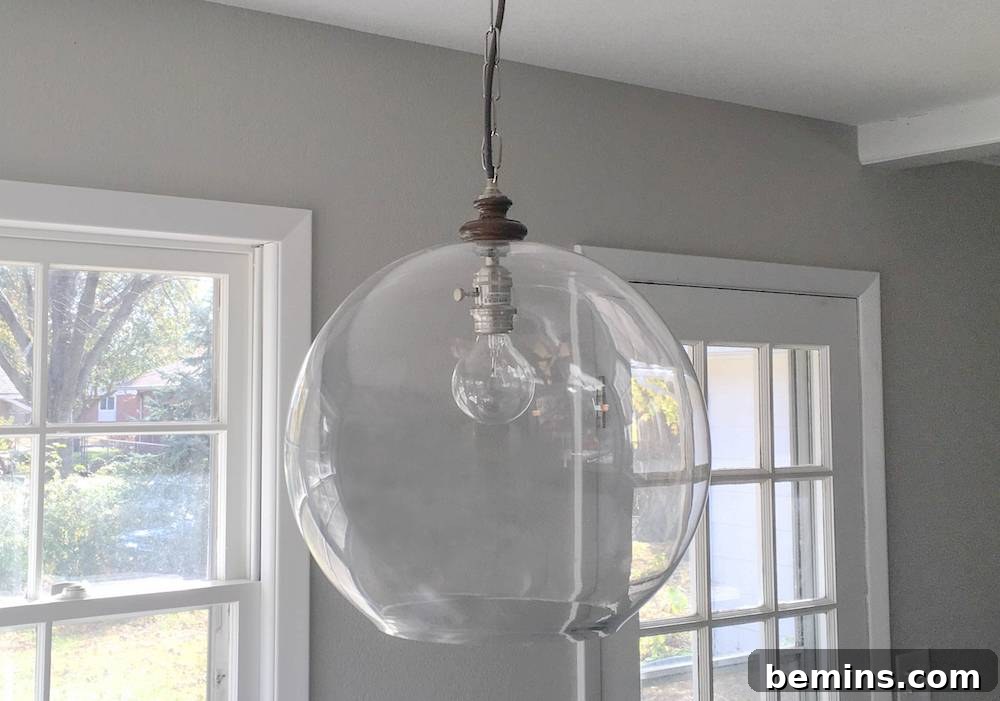 Glass Bowl Sphere Chandelier Detail