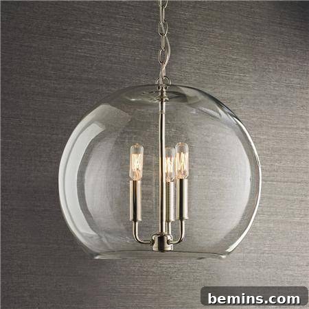 Glass Bowl Sphere Chandelier Detail