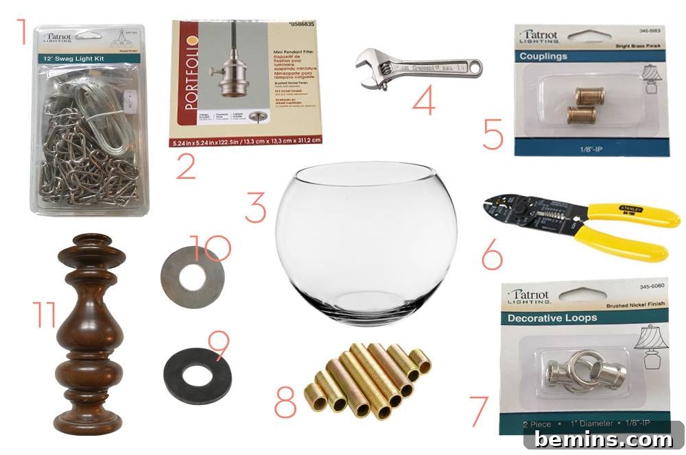 Glass Bowl Sphere Chandelier Components