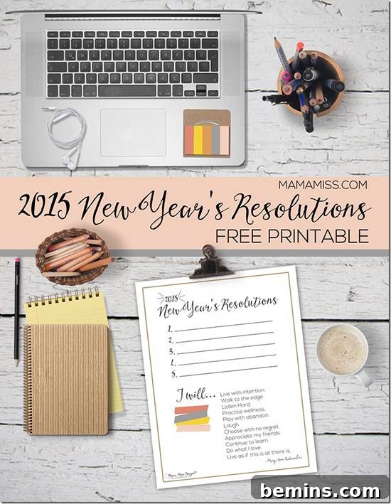 Mama Miss New Year's Resolution Printable