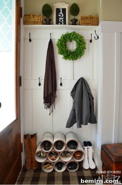 DIY PVC shoe storage solution