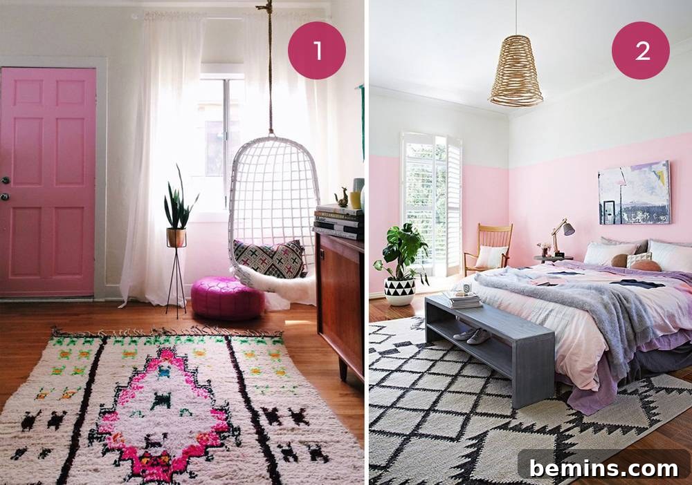 Pretty in Pink: 10 Stunning Room Designs 3 Living Room with Pink Accents