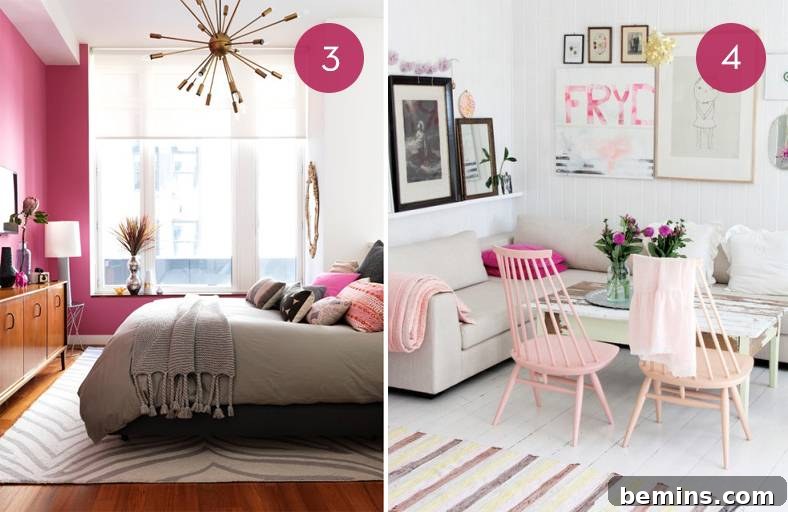 Pretty in Pink: 10 Stunning Room Designs 4 Bedroom with Dark Pink Walls