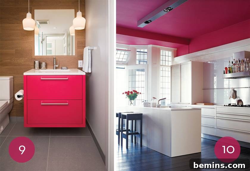 Pretty in Pink: 10 Stunning Room Designs 7 Bathroom with Neon Pink Vanity