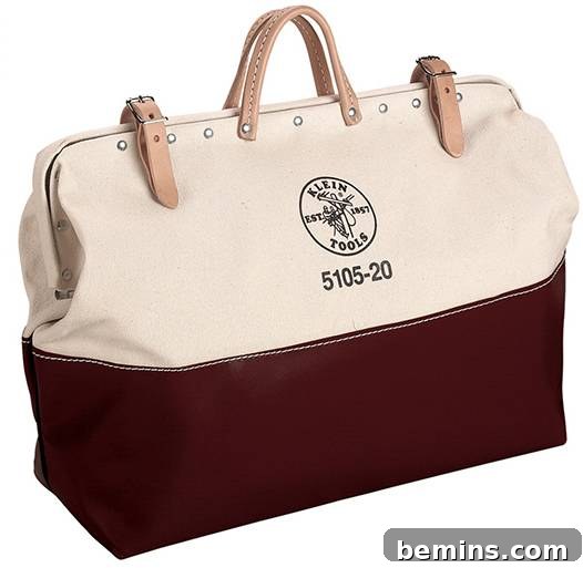 High Bottom Canvas & Leather Toolbag Klein Tools