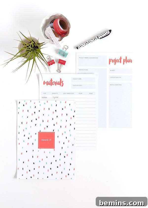 DIY Project Planning: A Printable Template for Success 6 Project Planner Template: Perfect for All Your DIY Needs