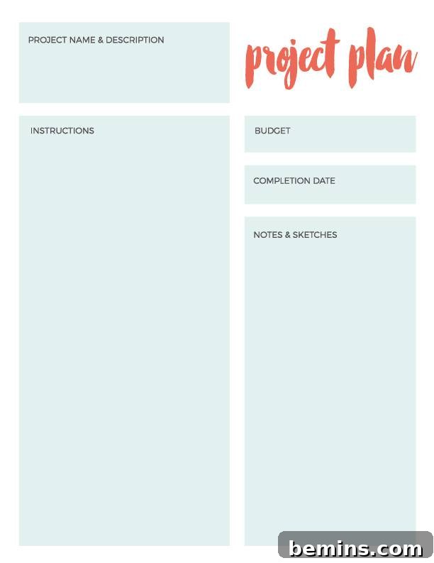 DIY Project Planning: A Printable Template for Success 8 DIY Project Planner: Stay Organized and Inspired