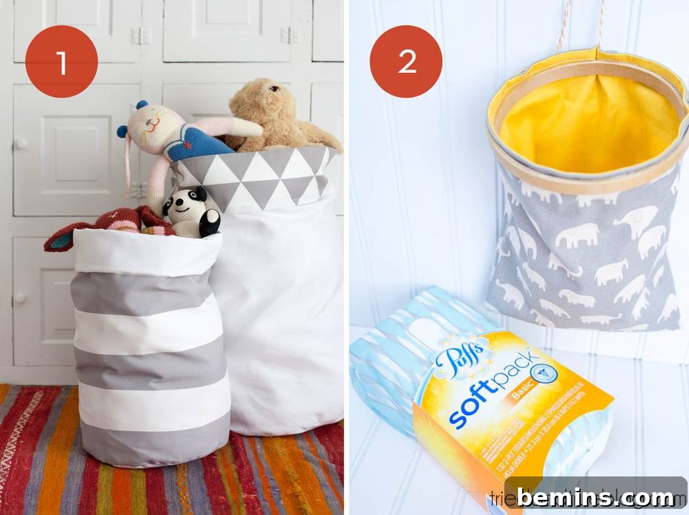 Reversible fabric storage bins