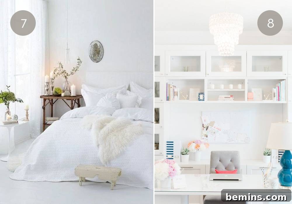 A white and cream lounge with various textures