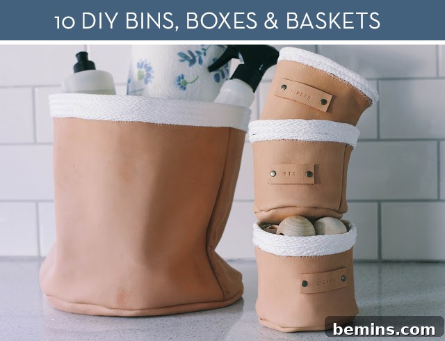 Curated Collection: 10 Clever DIY Storage Solutions to Declutter Your Home 2 Stylish DIY Leather and Rope Basket