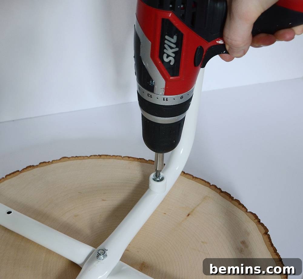 Attaching Legs to the Wood Slab