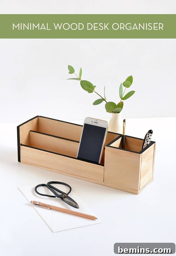 Minimalist Wooden Desk Organizer: A DIY Guide 2 DIY wood desk organizer - minimal and modern design, perfect for desk organization