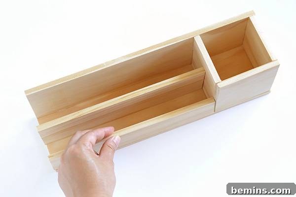 Minimalist Wooden Desk Organizer: A DIY Guide 12 Attaching the front piece of the wood desk organizer