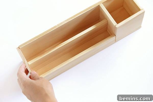Minimalist Wooden Desk Organizer: A DIY Guide 13 Gluing on the left edge piece of the wood desk organizer