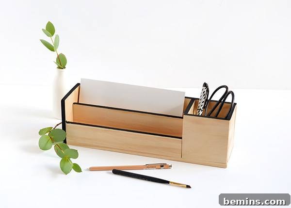 Minimalist Wooden Desk Organizer: A DIY Guide 16 A simple way to keep your desk organized and free of clutter with a wood desk organizer