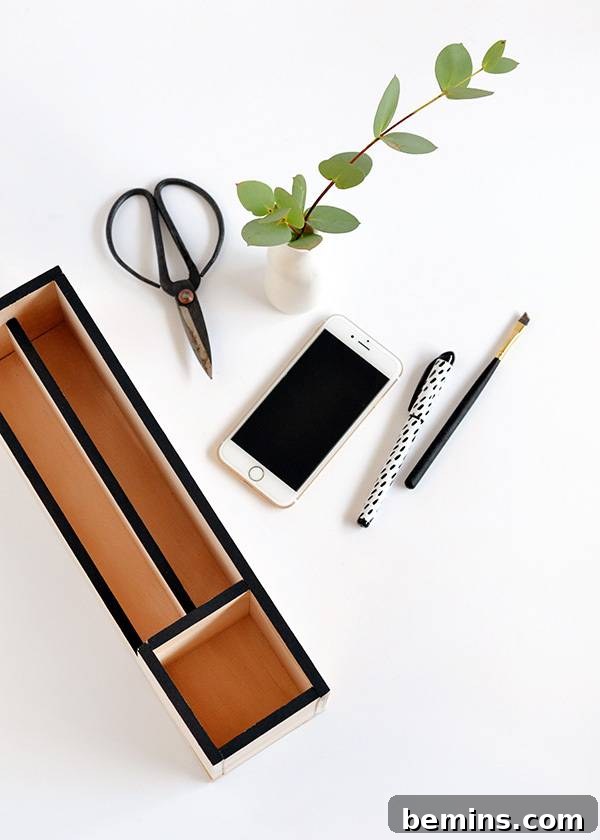 Minimalist Wooden Desk Organizer: A DIY Guide 17 Minimal wood desk organizer DIY - desk organization solution