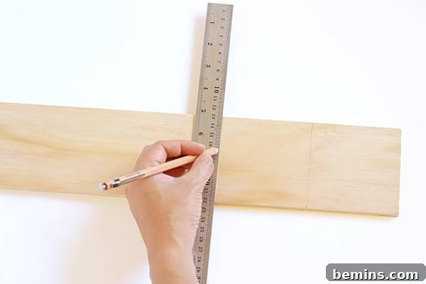 Minimalist Wooden Desk Organizer: A DIY Guide 4 Measuring wood for the DIY desk organizer project