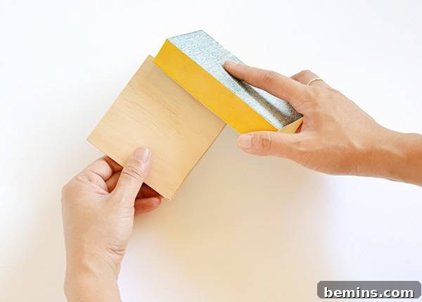 Minimalist Wooden Desk Organizer: A DIY Guide 6 Sanding the edges of the wood pieces for the desk organizer