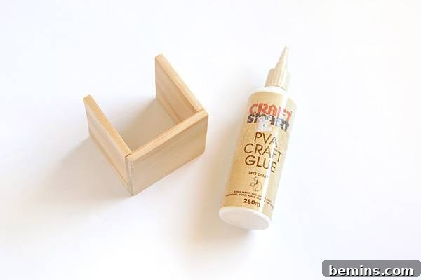 Minimalist Wooden Desk Organizer: A DIY Guide 7 Gluing the pencil holder box together for the DIY desk organizer