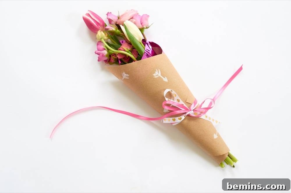 Finishing Bouquet with Ribbon